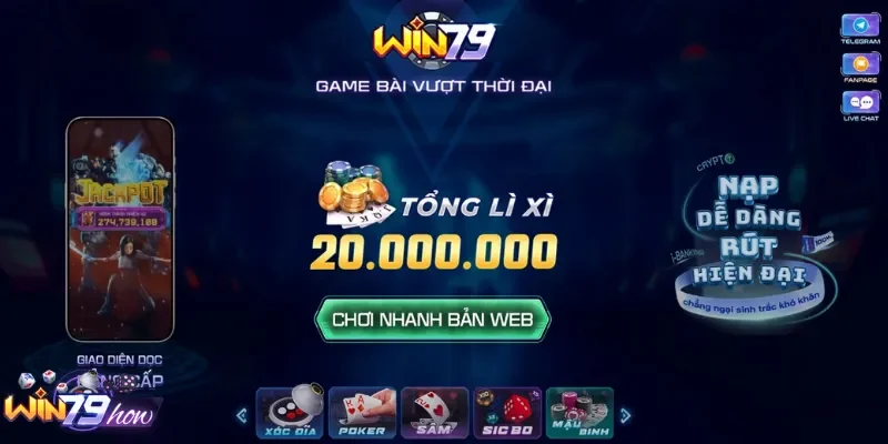 Khởi đầu khi Win79 trình làng giải trí