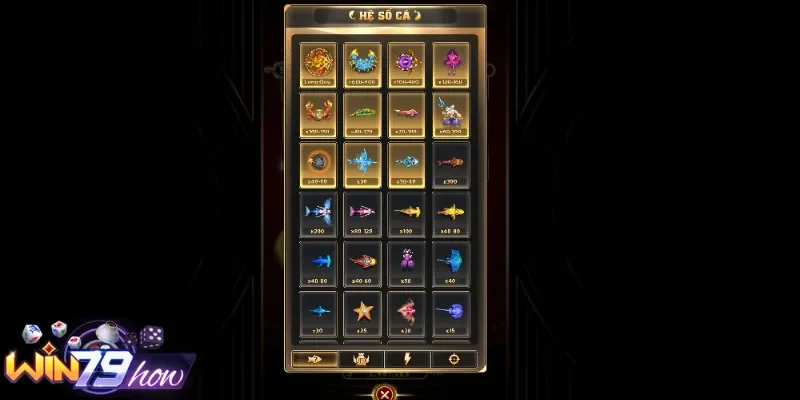 Bắn Cá Nagaworld Win79 - Xả Đạn Liền Tay Rinh Ngay Jackpot 3 Hệ số thưởng của các loài cá