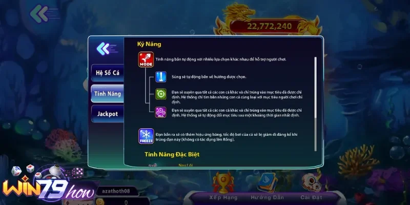 Luật bắn cá nhận thưởng Win79