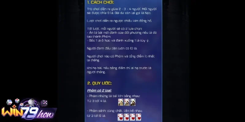 Làm quen Phỏm Win79 game bài khuấy đảo giới cược thủ 2 Luật đánh bài Phỏm nên biết cho newbie